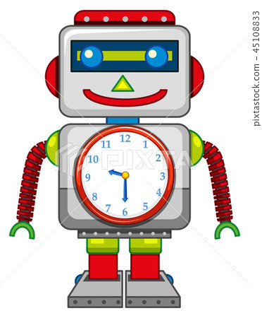 A robot toy on white background 45108833