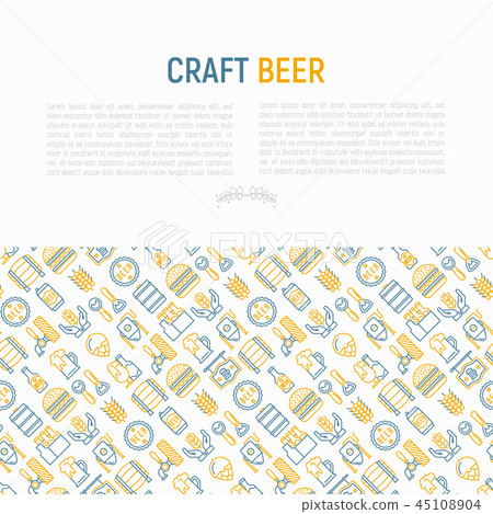 Craft beer concept with thin line icons 45108904