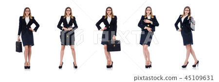 young businesswoman isolated on white young businesswoman isolated on white 45109631