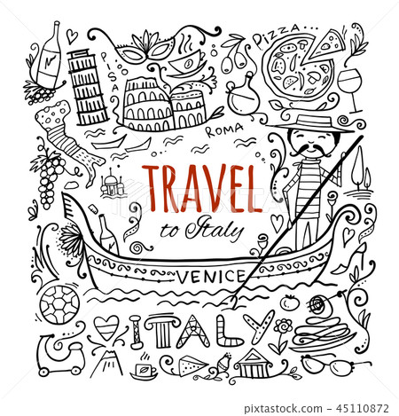 Travel to Italy. Greeting card for your design Travel to Italy. Greeting card for your design 45110872