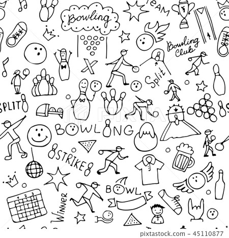 Bowling, seamless pattern for your design 45110877