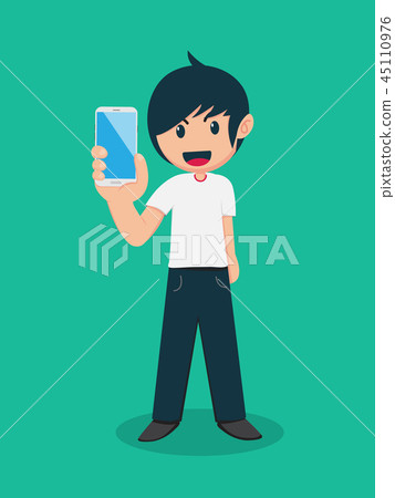 Man Holding Smart Phone Man Holding Smart Phone 45110976