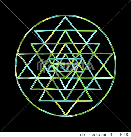 Sacred geometry and alchemy symbol Sri Yantra 45111068