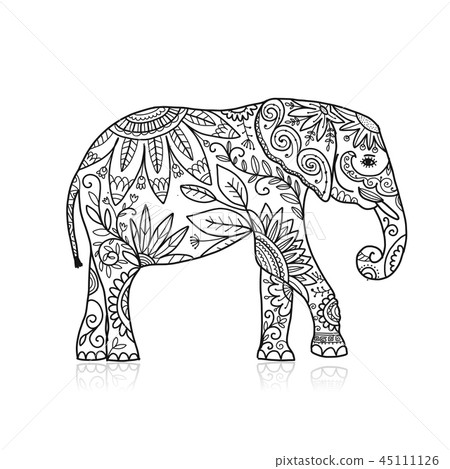 Elephant ornate, sketch for your design 45111126