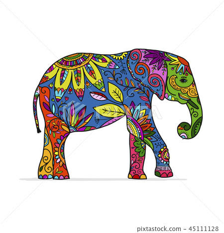 Elephant ornate, sketch for your design 45111128