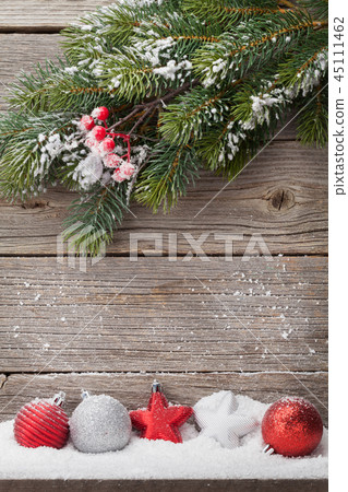 Christmas backdrop with fir tree branch 45111462