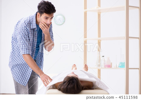 Man mourning his dead wife Man mourning his dead wife 45111598