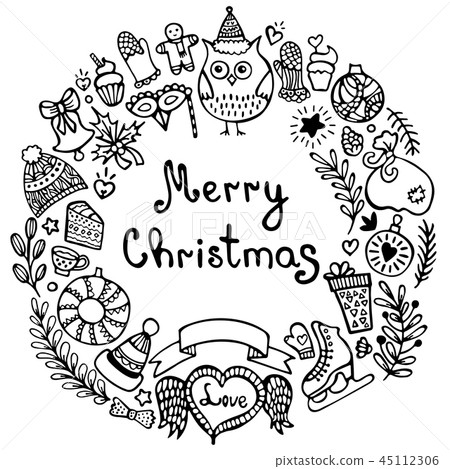 Christmas and New Year's wreath Christmas and New Year's wreath 45112306