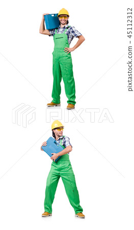 Industrial worker isolated on the white background Industrial worker isolated on the white background 45112312