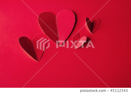 Holiday Card. Heart for Valentines day. Red hearts on a back Holiday Card. Heart for Valentines day. Red hearts on a back 45112543