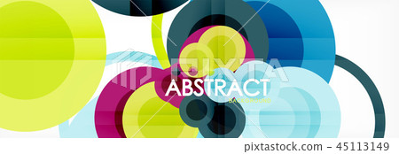 Overlapping circles design background 45113149