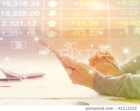 business man on financial analysis business man on financial analysis 45113328