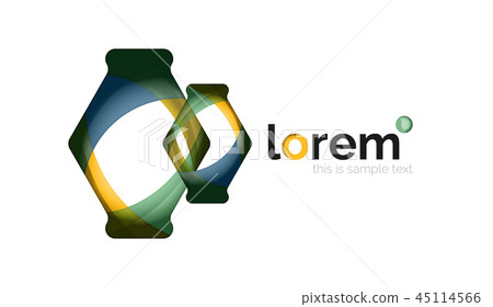 Abstract geometric design logo made of flowing elements 45114566