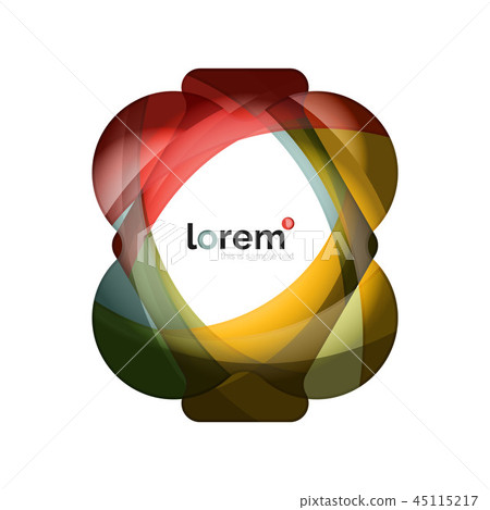 Abstract geometric design logo made of flowing elements 45115217