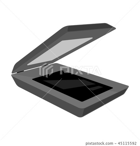 Scanner icon in cartoon style isolated on white background. Personal computer accessories symbol 45115592