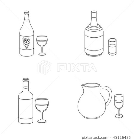 White wine, red wine, gin, sangria.Alcohol set collection icons in outline style vector symbol stock White wine, red wine, gin, sangria.Alcohol set collection icons in outline style vector symbol stock 45116485