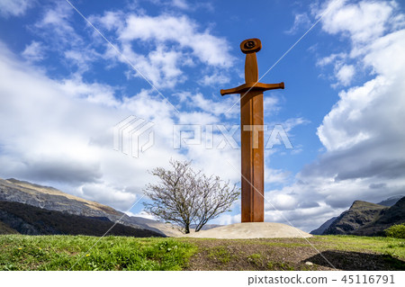 Iron sword in the stone at Llanberis in Snowdonia National Park in Wales Iron sword in the stone at Llanberis in Snowdonia National Park in Wales 45116791