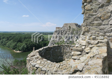The ruins of the old castle on the cliff The ruins of the old castle on the cliff 45116892