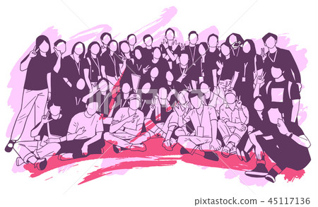 Illustration of group of people posing for photo 45117136