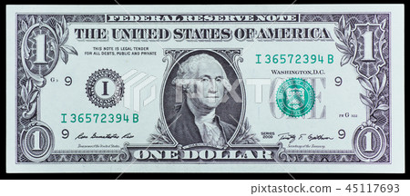 Close up of one dollar 45117693
