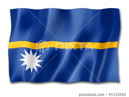 Nauru flag isolated on white Nauru flag isolated on white 45118585