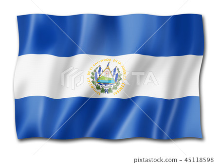 Salvadoran flag isolated on white 45118598