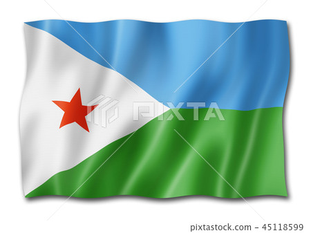Djibouti flag isolated on white 45118599