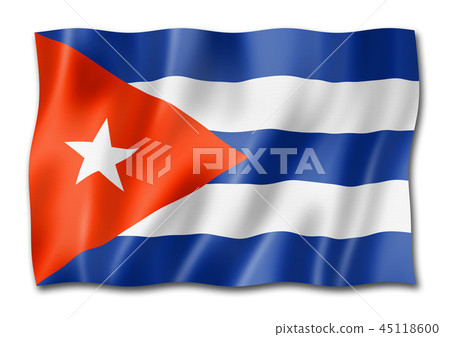 Cuban flag isolated on white 45118600