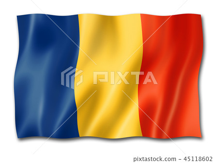 Chad flag isolated on white 45118602