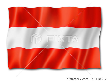 Austrian flag isolated on white 45118607