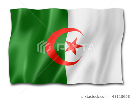 Algerian flag isolated on white 45118608