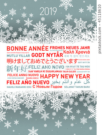 2019 Happy new year greetings card from the world 45118610