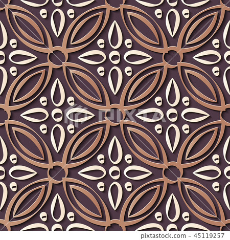 Seamless relief sculpture decoration retro pattern 45119257