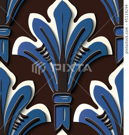 Seamless relief sculpture decoration retro pattern Seamless relief sculpture decoration retro pattern 45119294