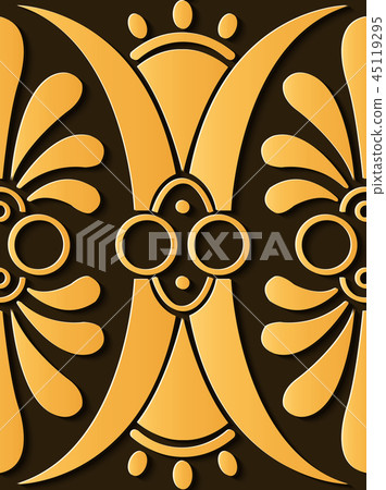 Seamless relief sculpture decoration retro pattern Seamless relief sculpture decoration retro pattern 45119295