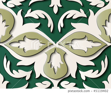 Seamless relief sculpture decoration retro pattern 45119402
