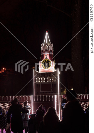 colorful Sparkling Lights Festive background 45119749