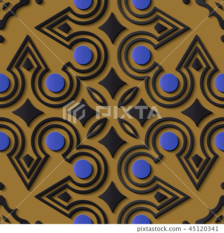 Seamless relief sculpture decoration retro pattern Seamless relief sculpture decoration retro pattern 45120341