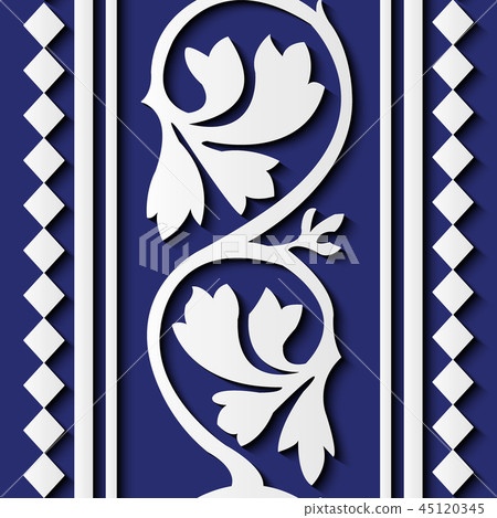 Seamless relief sculpture decoration retro pattern 45120345
