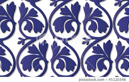 Seamless relief sculpture decoration retro pattern Seamless relief sculpture decoration retro pattern 45120346
