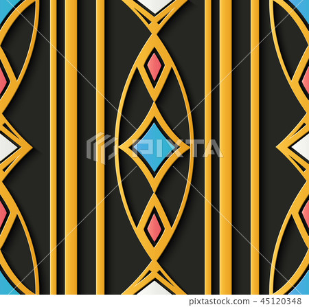 Seamless relief sculpture decoration retro pattern Seamless relief sculpture decoration retro pattern 45120348