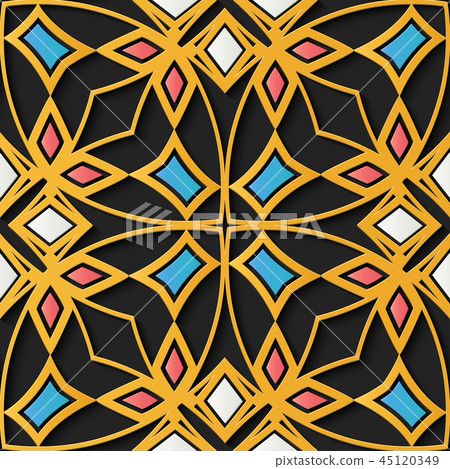 Seamless relief sculpture decoration retro pattern Seamless relief sculpture decoration retro pattern 45120349