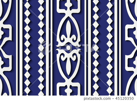 Seamless relief sculpture decoration retro pattern Seamless relief sculpture decoration retro pattern 45120350