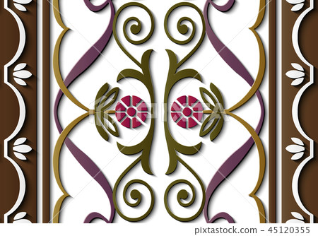 Seamless relief sculpture decoration retro pattern Seamless relief sculpture decoration retro pattern 45120355