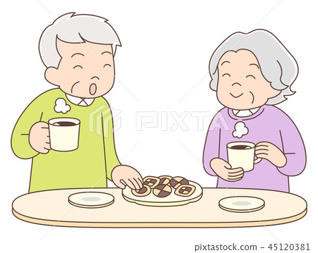 Coffee _ senior couple 1 45120381