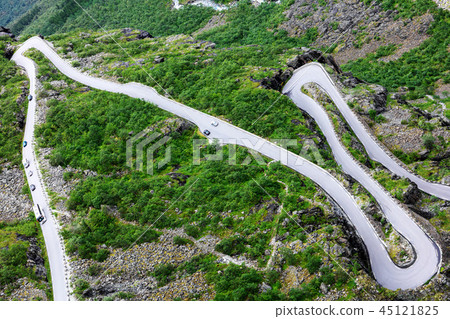 troll road - mountain route of Trollstigen. Norway 45121825