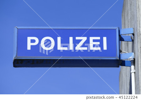Shield police, blue background, 45122224