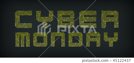 Cyber Monday. Text from circuit board elements. 45122437