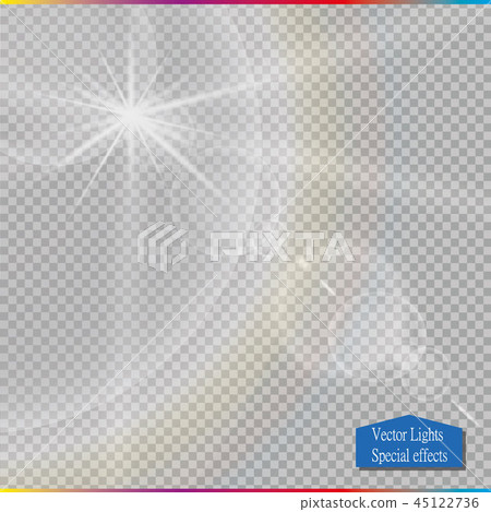 Vector transparent sunlight special lens flare light effect. 45122736