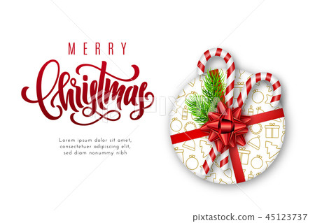 Holiday Christmas card with lettering 45123737